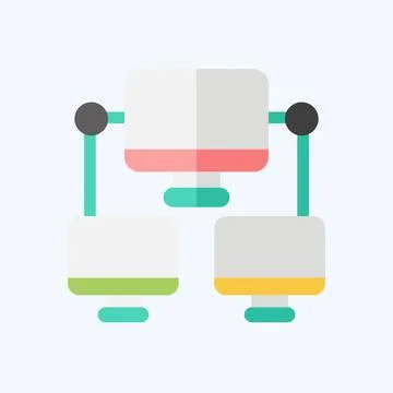 Icon Connection Computer. related to Communication symbol. flat style. simp.. Illustrazione stock