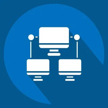 Icon Connection Computer. related to Communication symbol. long shadow styl.. Stock Illustration