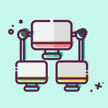 Icon Connection Computer. related to Communication symbol. MBE style. simpl.. Stock Illustration