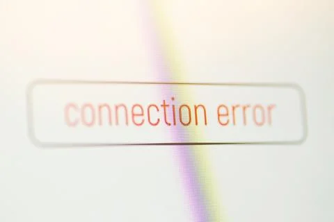 Icon with connection error inscription on computer screen Stock Photos