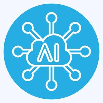 Icon Connectivity. related to Artificial Intelligence symbol. blue eyes style Stock Illustration