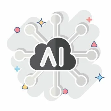 Icon Connectivity. related to Artificial Intelligence symbol. comic style Stock Illustration