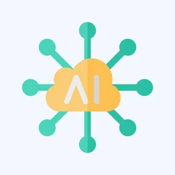 Icon Connectivity. related to Artificial Intelligence symbol. flat style Illustrazione stock