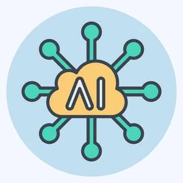 Icon Connectivity. related to Artificial Intelligence symbol. color mate styl Stock Illustration