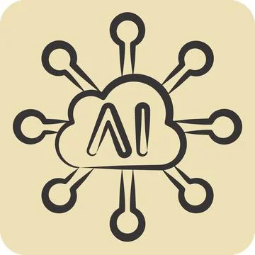 Icon Connectivity. related to Artificial Intelligence symbol. hand drawn styl Stockillustratie