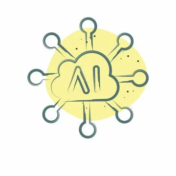 Icon Connectivity. related to Artificial Intelligence symbol. Color Spot Styl Stockillustratie