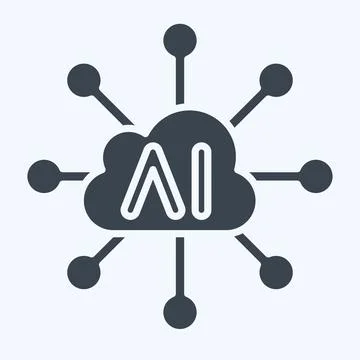 Icon Connectivity. related to Artificial Intelligence symbol. glyph style Illustrazione stock