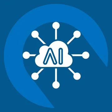 Icon Connectivity. related to Artificial Intelligence symbol. long shadow sty Stockillustratie