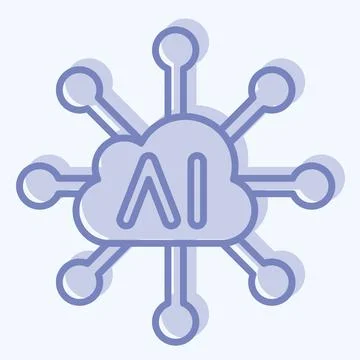 Icon Connectivity. related to Artificial Intelligence symbol. two tone style Illustrazione stock