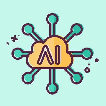 Icon Connectivity. related to Artificial Intelligence symbol. MBE style イラスト素材