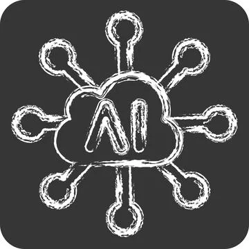 Icon Connectivity. related to Artificial Intelligence symbol. chalk Style Stock Illustration