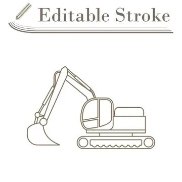 Icon Of Construction Bulldozer Stock Illustration
