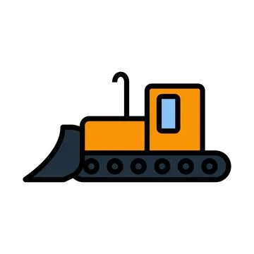 Icon Of Construction Bulldozer Stock Illustration