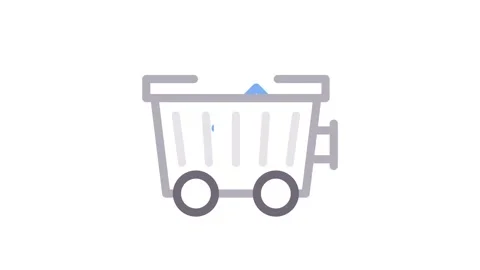 Icon of a construction cart set against a solid background. Stock Footage 334918510