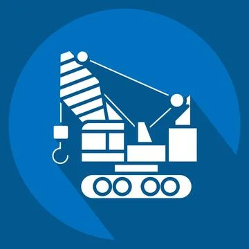 Icon Construction Crane. related to Construction Vehicles symbol. long shad.. Stock Illustration