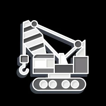 Icon Construction Crane. related to Construction Vehicles symbol. glossy st.. Stock Illustration