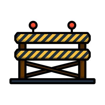 Icon Of Construction Fence Illustrazione stock