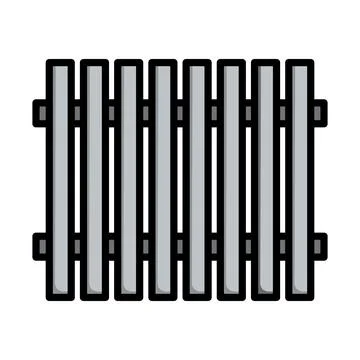 Icon Of Construction Fence Illustrazione stock