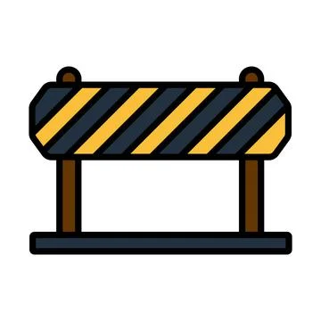 Icon Of Construction Fence Illustrazione stock