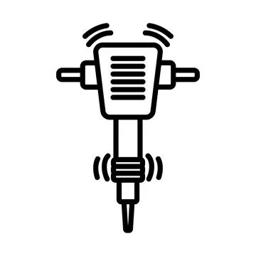 Icon Of Construction Jackhammer Stock Illustration