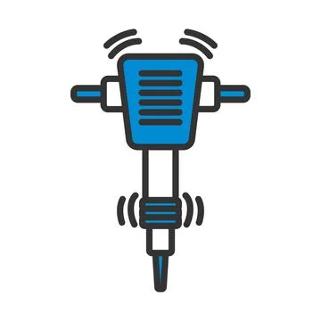 Icon Of Construction Jackhammer Stock Illustration