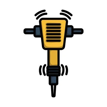 Icon Of Construction Jackhammer Stock Illustration