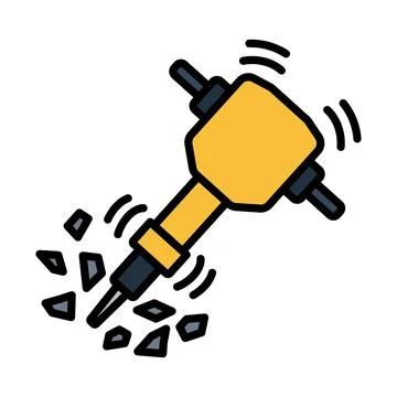 Icon Of Construction Jackhammer Stock Illustration