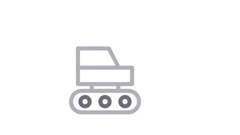 Icon of a construction machine, representing industrial work and machinery. Stock Footage 335123810