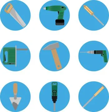 Icon construction tools set illustration Stock Illustration