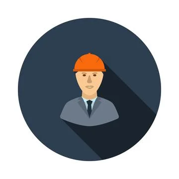 Icon Of Construction Worker Head In Helmet Stock Illustration