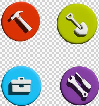 Icon for construction worker tool industry 3D Illustrazione stock