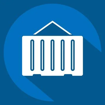 Icon Container. related to Building Material symbol. long shadow style. sim.. Ilustración de archivo