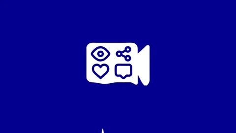 Icon for content sharing on media video Stock Footage 327761865