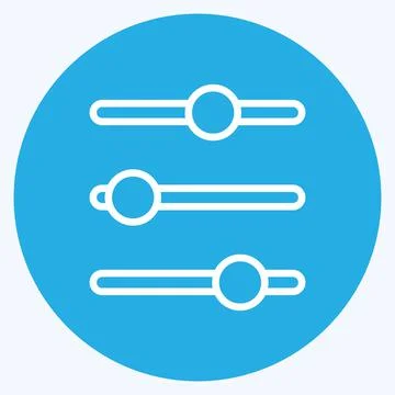 Icon Controls. suitable for web interface symbol. blue eyes style. simple des Stock Illustration