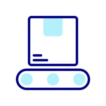 Icon conveyor, to make it easier for humans to organize and sort goods. Stock Illustration