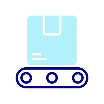 Icon conveyor, to make it easier for humans to organize and sort goods. Stock Illustration