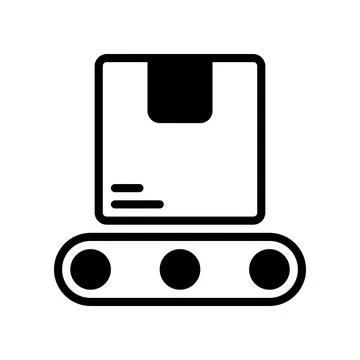 Icon conveyor, to make it easier for humans to organize and sort goods. Stock Illustration