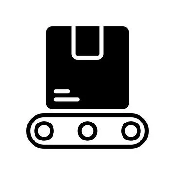 Icon conveyor, to make it easier for humans to organize and sort goods. Stock Illustration