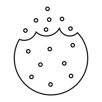 Icon cookie bite, biscuit mark logo, pastry food, chocolate snack 스톡 일러스트