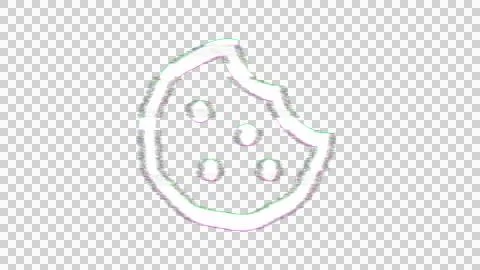 Icon cookie bite is distorted. Glitch. Noise, chromatic aberration, geometric Stock Illustration