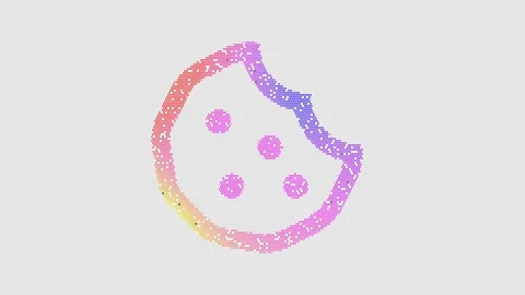 Icon cookie bite is made up of LED square shapes that shimmer and flicker. There Stock Footage 292213999