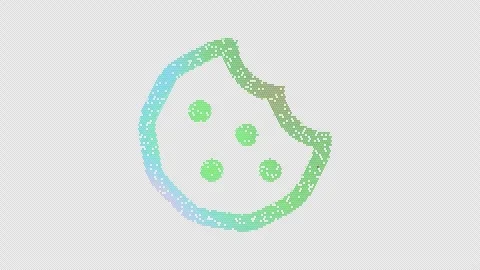 Icon cookie bite is made up of LED square shapes that shimmer and flicker. There Stock Footage 292217650
