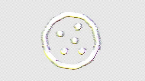 Icon cookie is distorted. Glitch. Noise, chromatic aberration, geometric Stock Footage 302621429