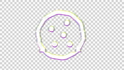 Icon cookie is distorted. Glitch. Noise, chromatic aberration, geometric Illustrazione stock