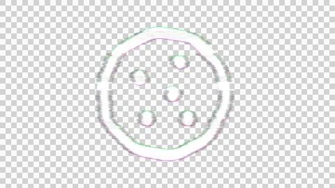 Icon cookie is distorted. Glitch. Noise, chromatic aberration, geometric Illustrazione stock