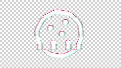 Icon cookie is distorted. Glitch. Noise, chromatic aberration, geometric Illustrazione stock