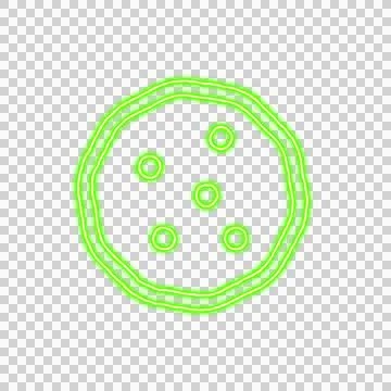 Icon cookie from the flow of energy of green color. Shimmering neon Stock Illustration