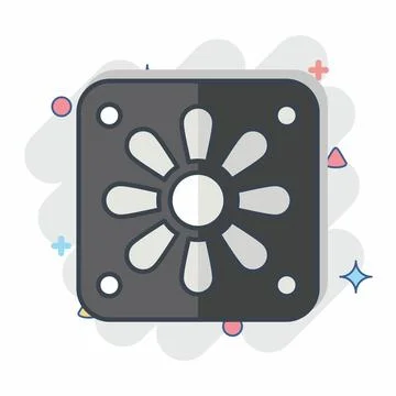 Icon Cooler. related to Computer symbol. comic style. simple design editabl.. Stock Illustration