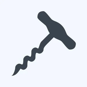 Icon Corkscrew - Glyph Style - Simple illustration,Editable stroke Stock Illustration