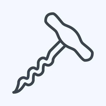Icon Corkscrew - Line Style - Simple illustration,Editable stroke Stock Illustration